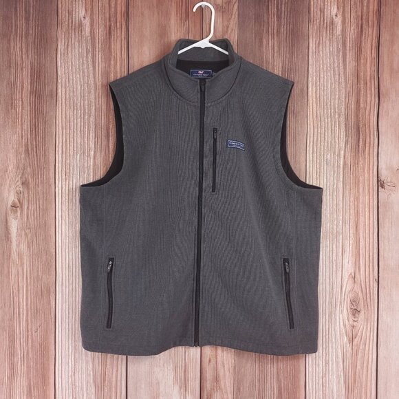 Vineyard Vines Mens Size XXL Mountain Sweater Fleece Vest Full Zip Gray 1K005096 - Picture 1 of 13